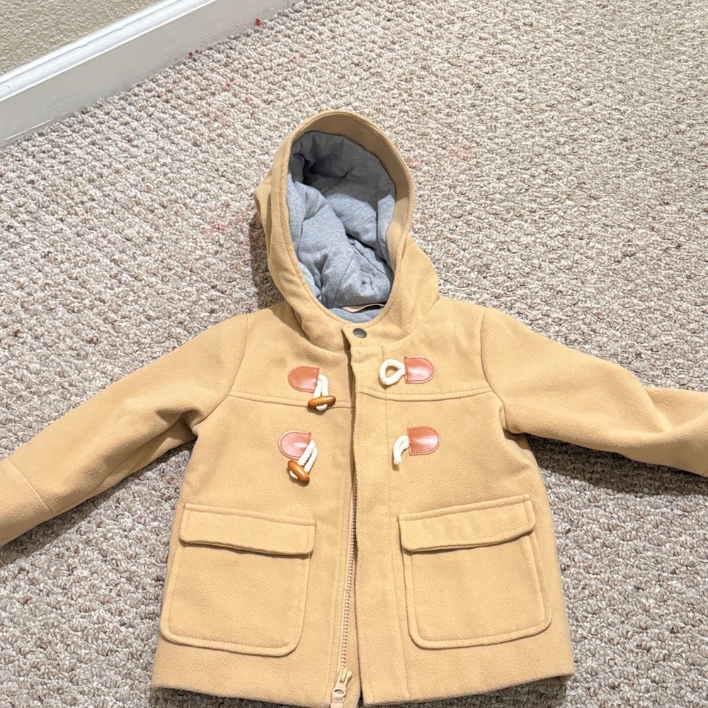 Cat & Jack Tan Hooded Pea Coat
